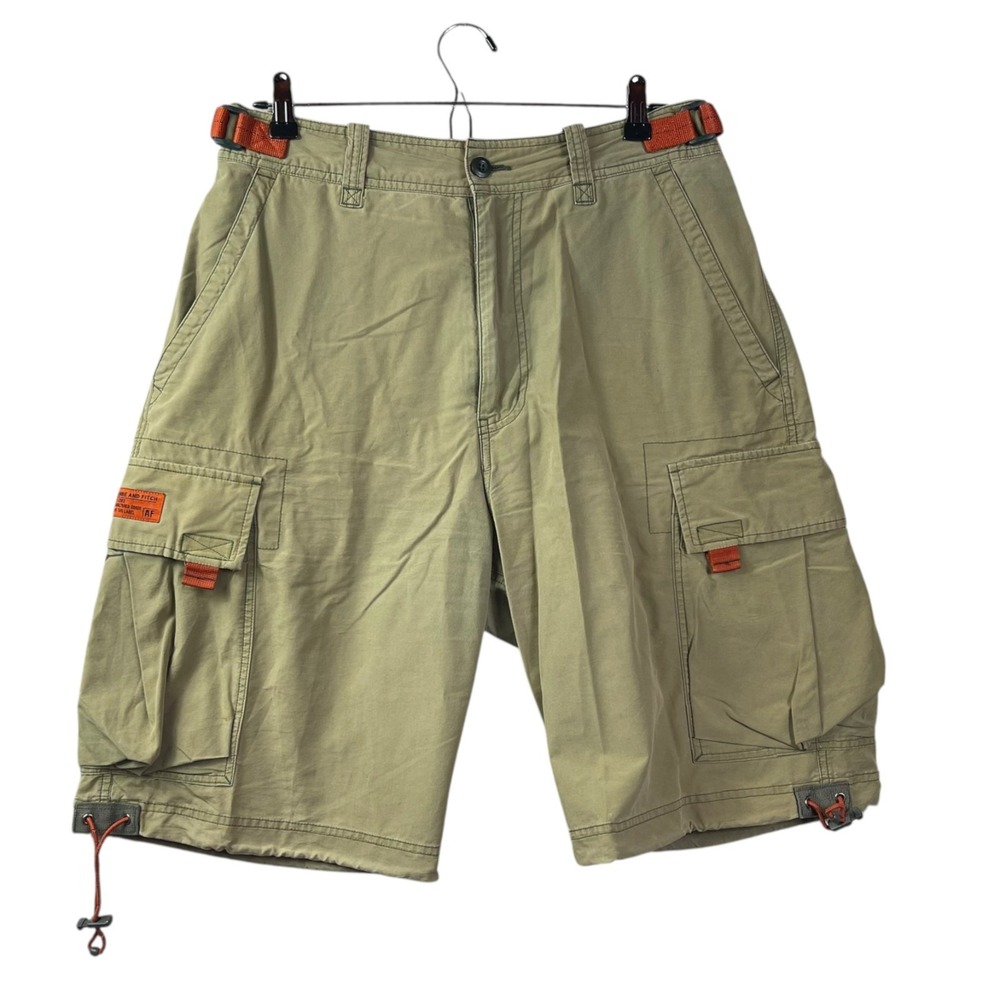 Y2K Abercrombie & Fitch Paratroops Cargo Shorts Mens S Tan Khaki Paratrooper